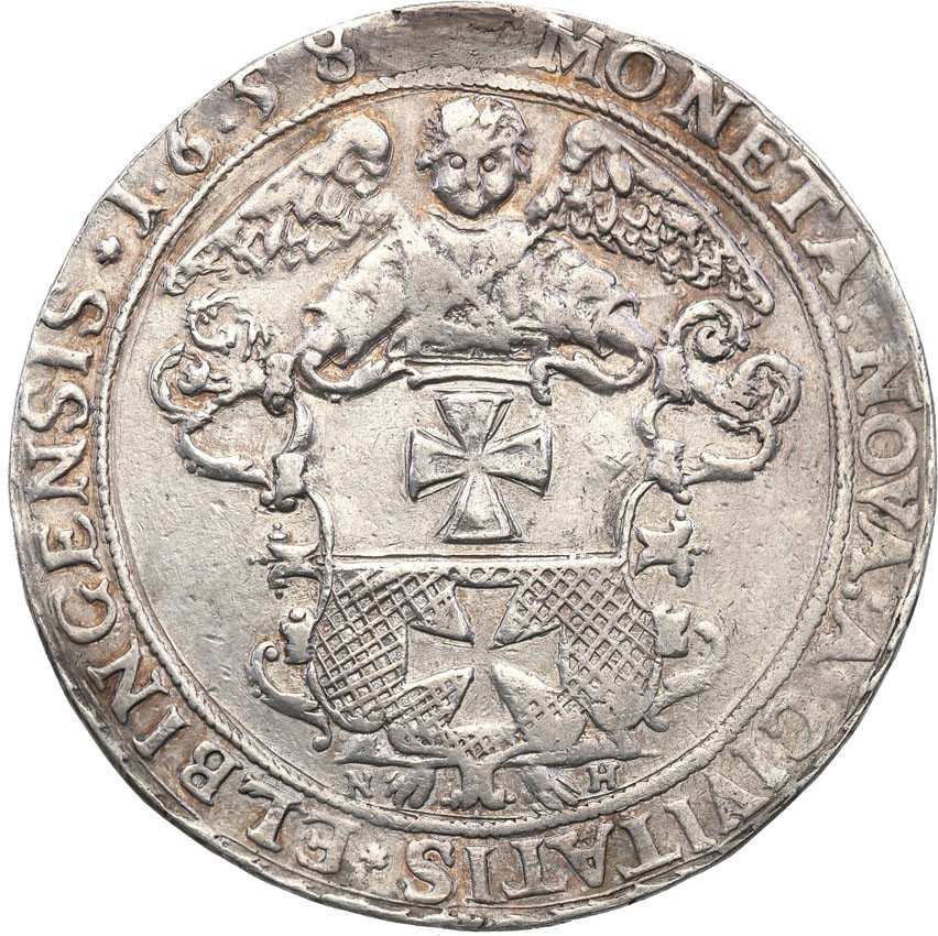 Karol X Gustaw. Talar 1658 Elbląg - okupacja szwedzka - Rzadkość R7 (UNIKAT?)